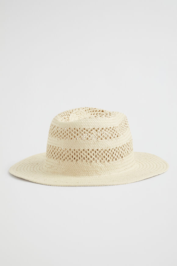 Cutwork Straw Panama  Natural  hi-res