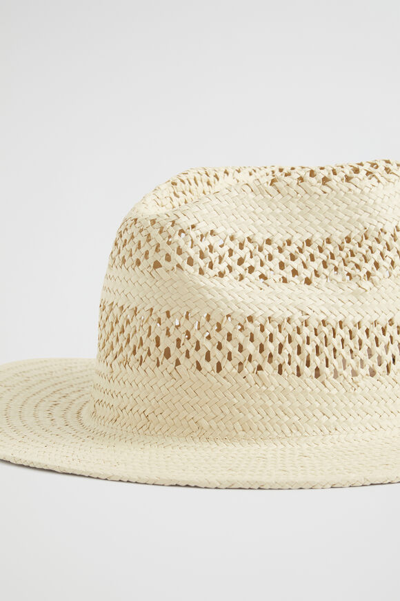 Cutwork Straw Panama  Natural  hi-res