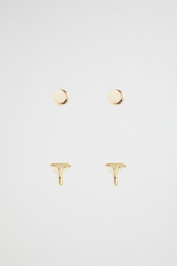 Initial Stud Earring  T  hi-res