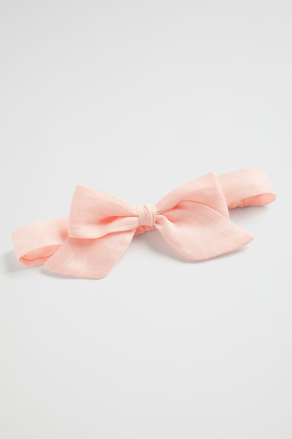 Linen Bow Headband  Dusty Rose  hi-res
