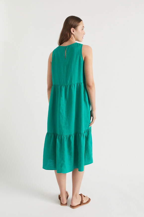 Core Linen Midi Dress  Deep Teal  hi-res