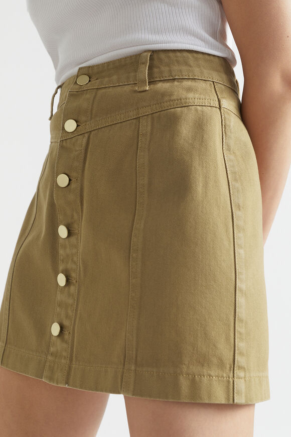 Denim Mini A Line Skirt  Deep Bronze  hi-res