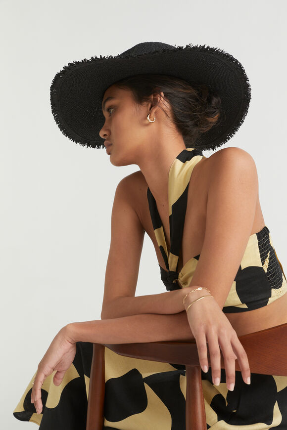 Essential Wide Brim Panama  Black  hi-res