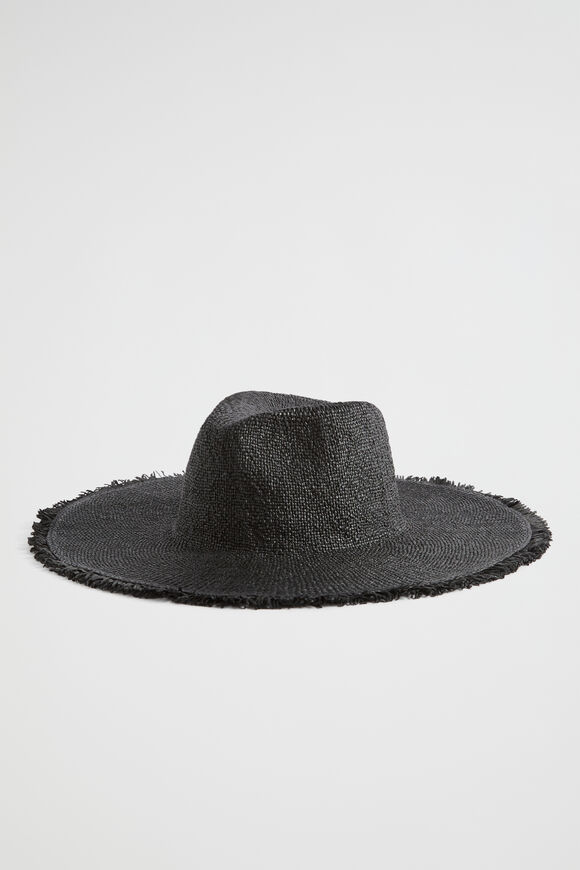 Essential Wide Brim Panama  Black  hi-res