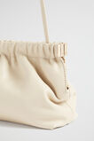 Gathered Leather Clutch  Stone  hi-res