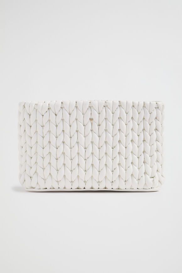 Plait Detail Clutch  White  hi-res