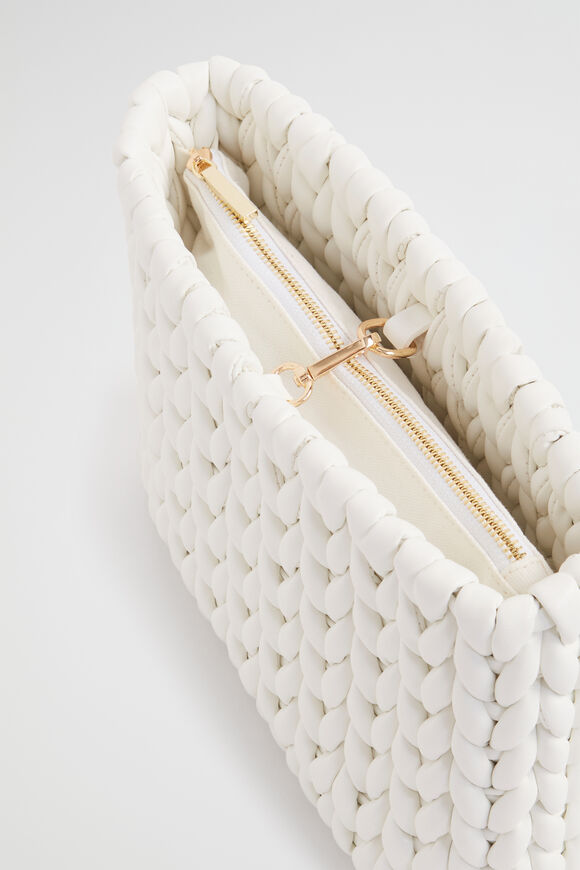 Plait Detail Clutch  White  hi-res
