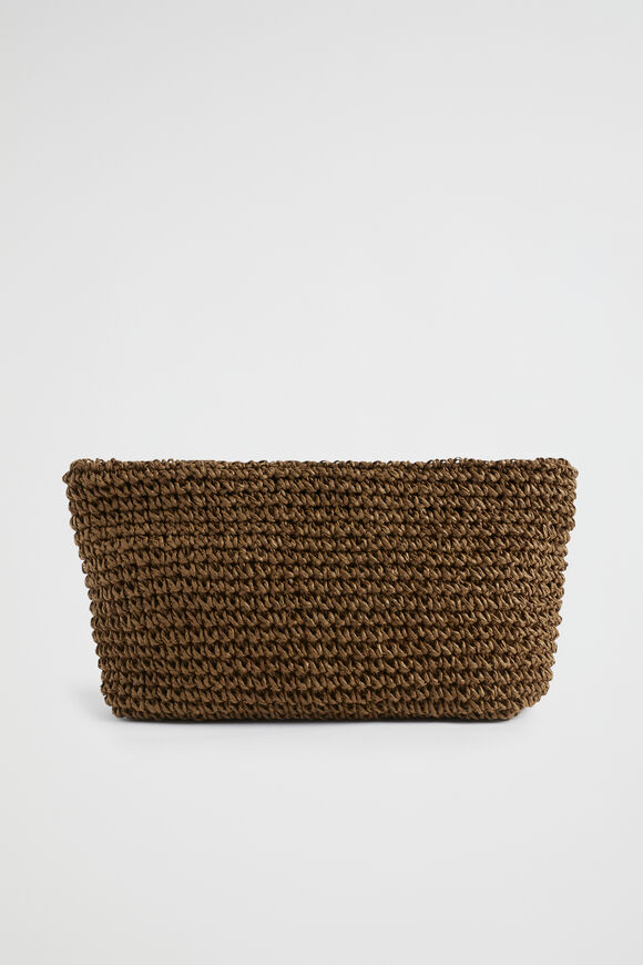Logo Straw Pouch  Pecan Brown  hi-res