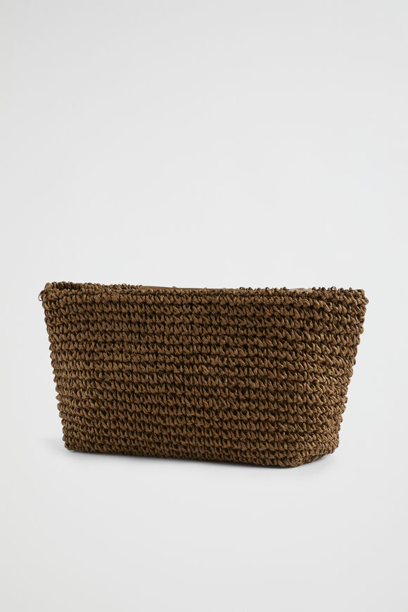 Logo Straw Pouch  Pecan Brown  hi-res