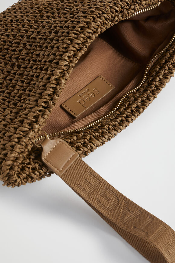 Logo Straw Pouch  Pecan Brown  hi-res