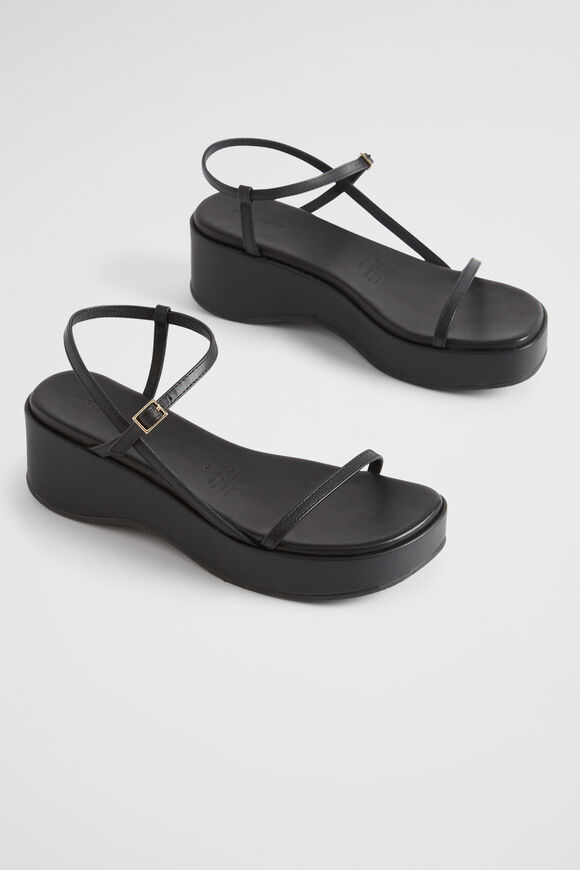 Dahlia Strappy Wedge  Black  hi-res