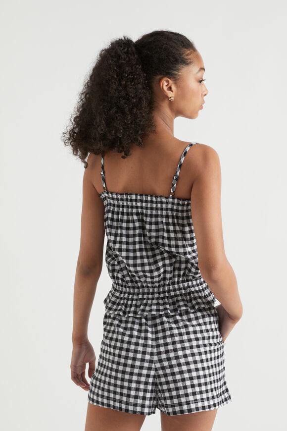 Gingham Top  Black  hi-res