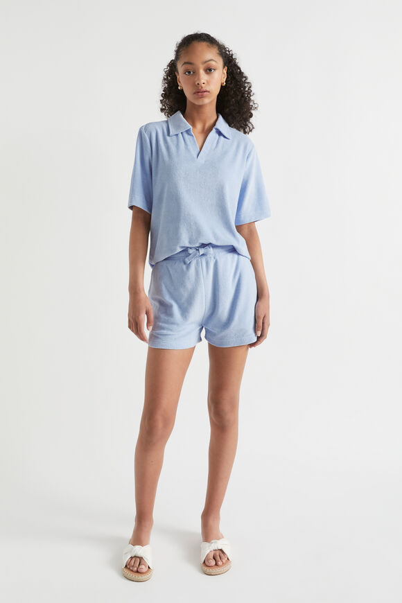 Terry Collar Top  Sky Blue  hi-res