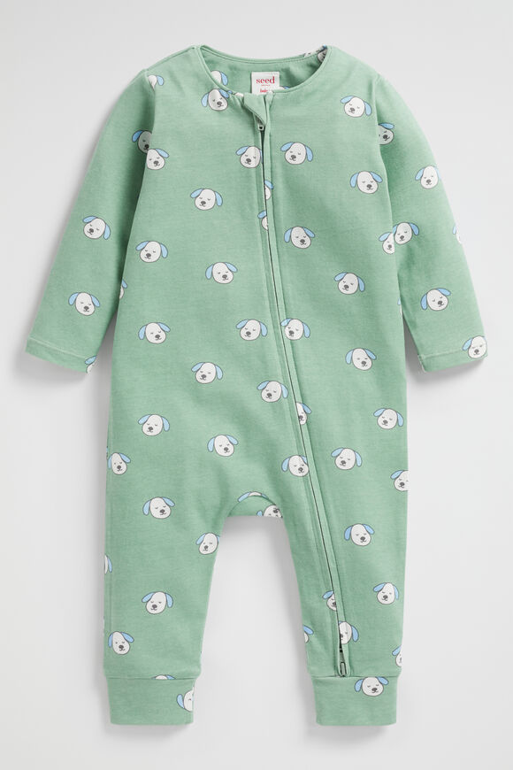 Puppy Zipsuit  Gum Leaf  hi-res