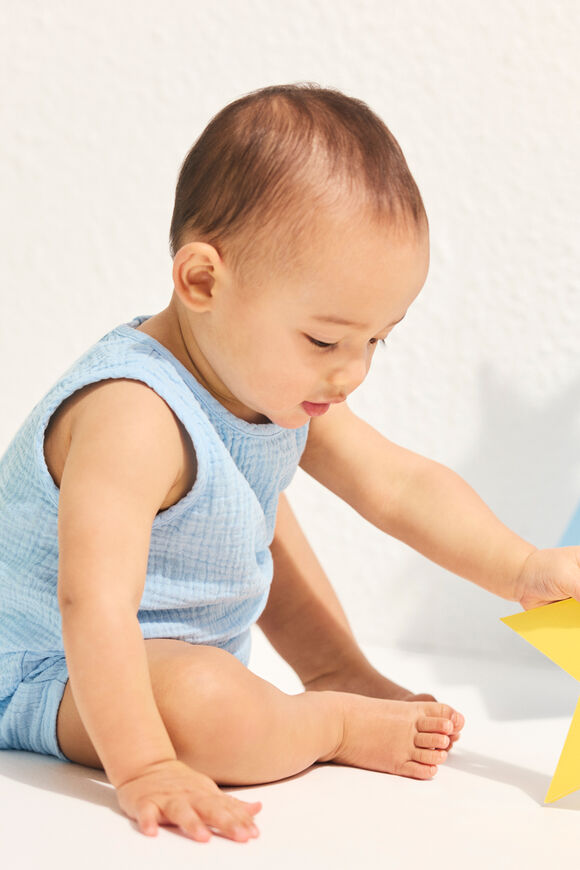 Pocket Romper  Water Blue  hi-res