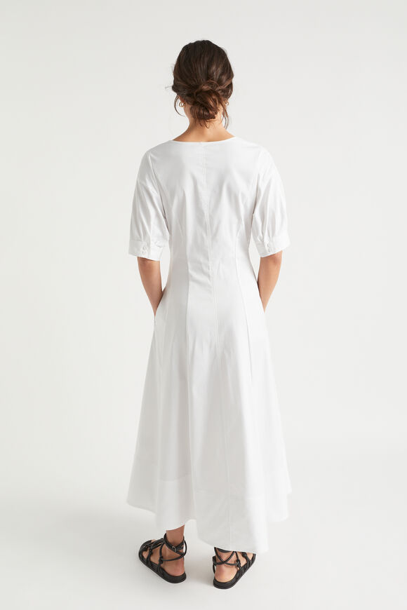 Sateen Full Hem Midi Dress  Whisper White  hi-res