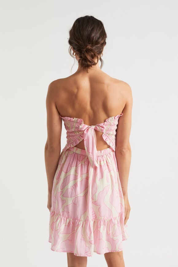 Voile Floral Shirred Mini Dress  Soft Orchid Floral  hi-res