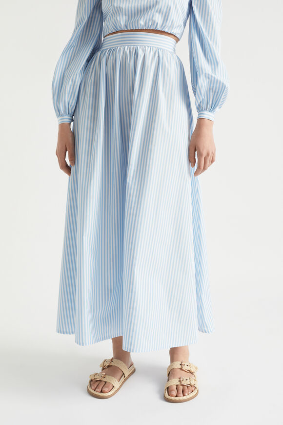 Poplin Stripe Maxi Skirt  Bluebell Stripe  hi-res