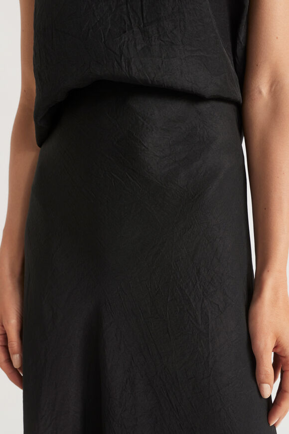 Satin Skirt  Black  hi-res