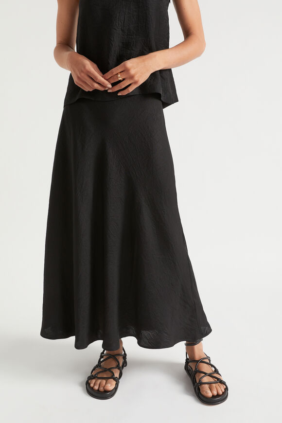 Satin Skirt  Black  hi-res