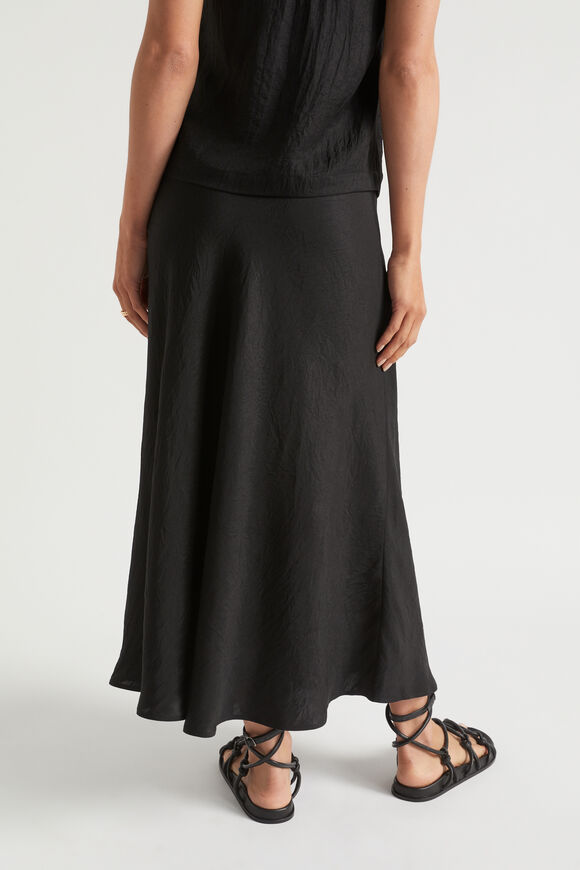 Satin Skirt  Black  hi-res