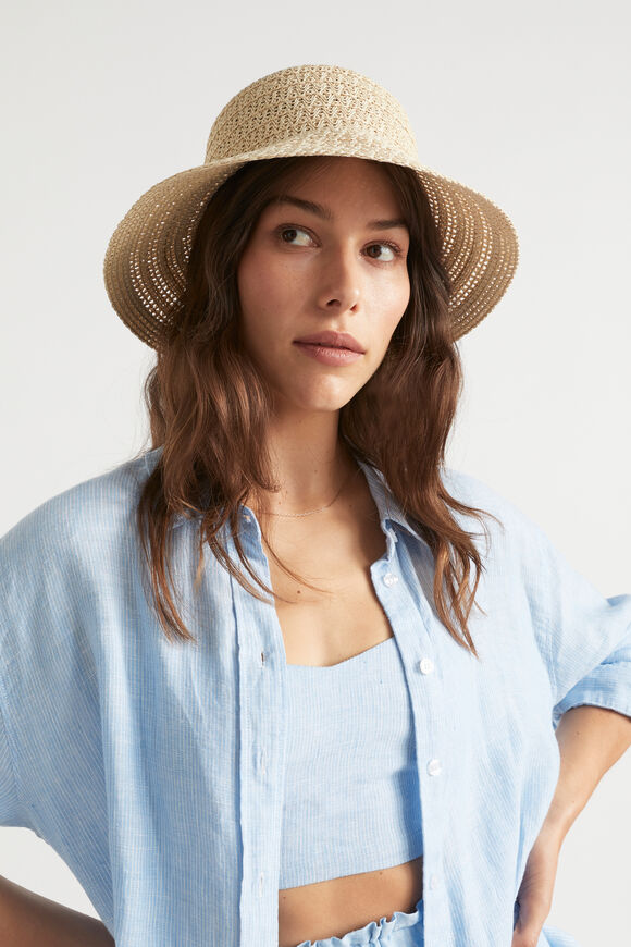 Straw Bucket Hat  Natural  hi-res