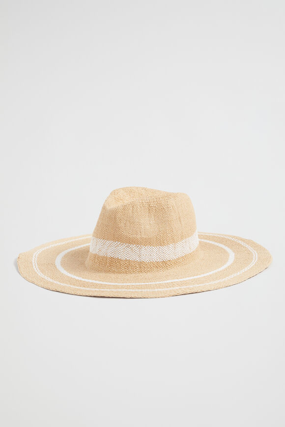 Stripe Wide Brim Panama  Natural Cream  hi-res