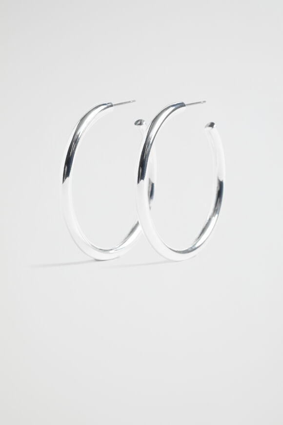 Tube Hoop Earrings  Silver  hi-res