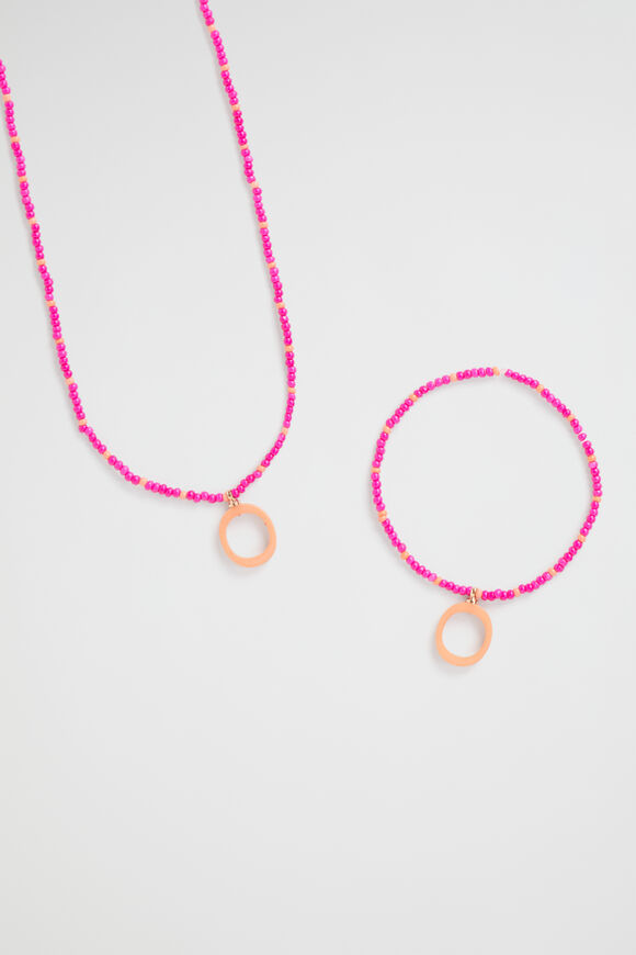 Initial Necklace and Bracelet Set  O  hi-res