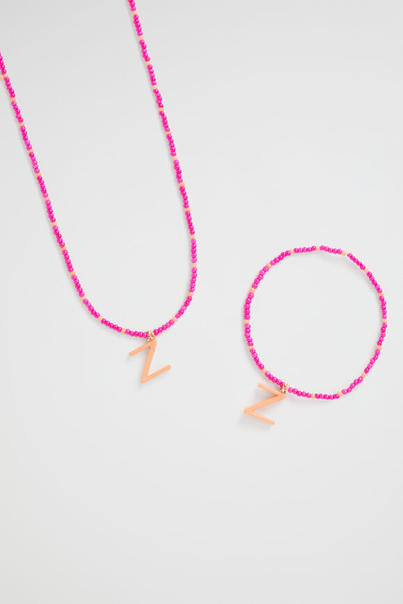 Initial Necklace and Bracelet Set  Z  hi-res
