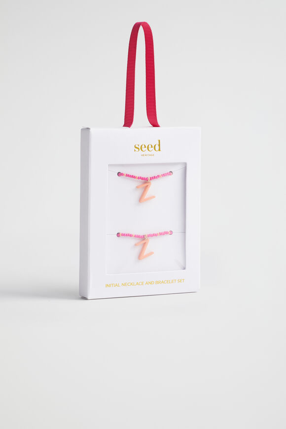 Initial Necklace and Bracelet Set  Z  hi-res