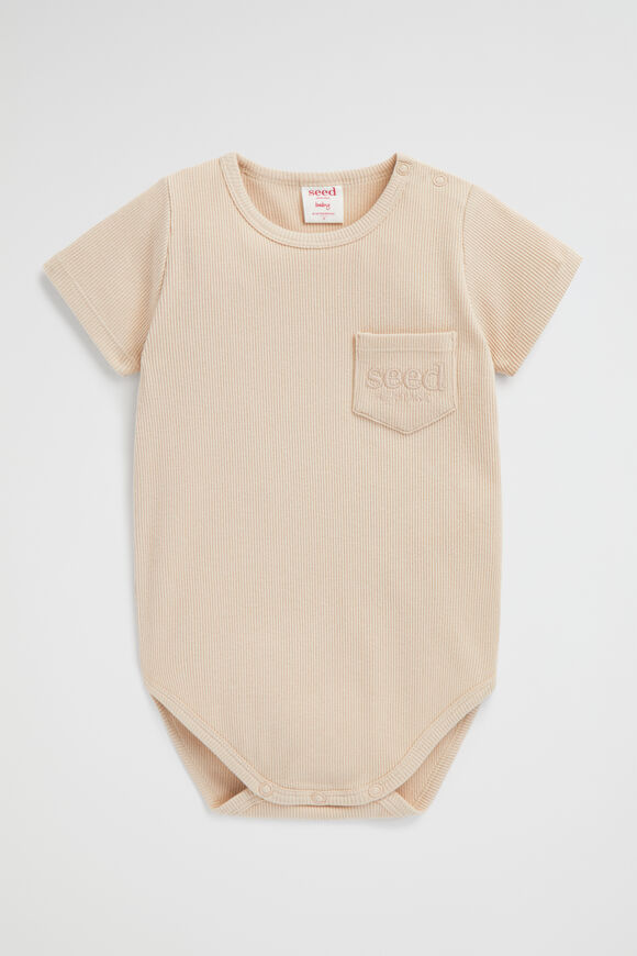 Logo Rib Bodysuit  Sand  hi-res