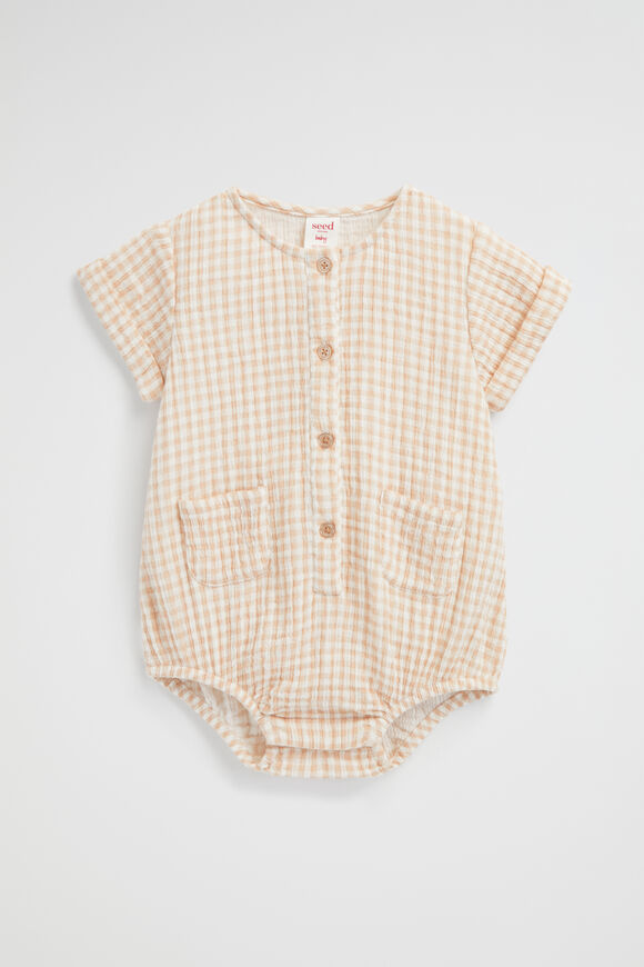 Placket Romper  Sand  hi-res