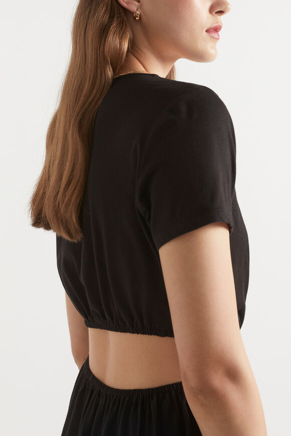 Jersey Cut Out Midi Dress  Black  hi-res