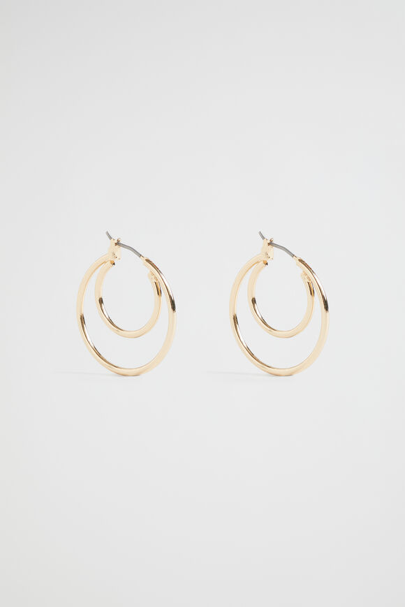 Layered Hoop Earring  Gold  hi-res