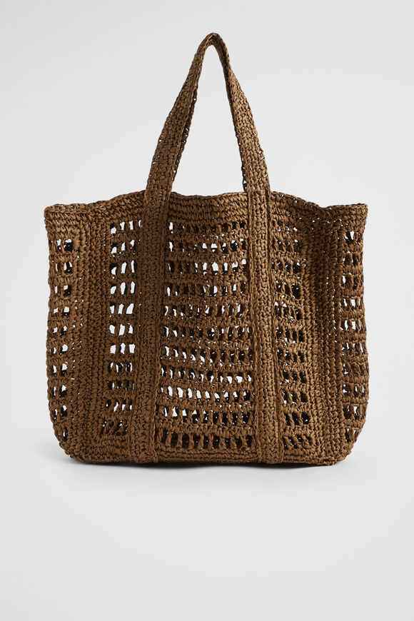 Slouch Straw Tote  Pecan Brown  hi-res