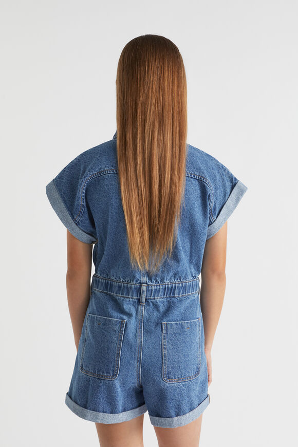 Denim Button Jumpsuit  Classic Blue  hi-res