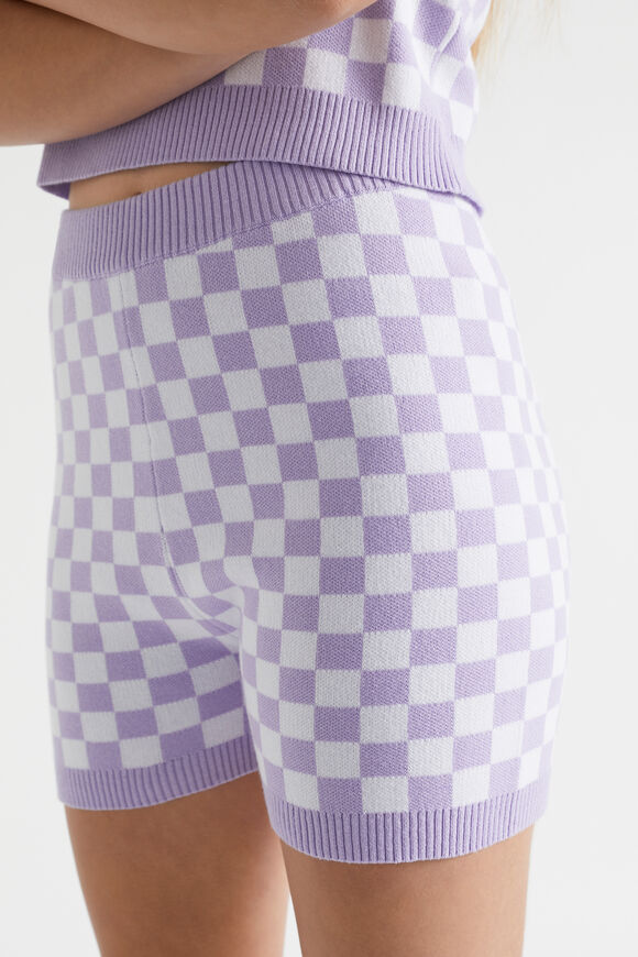 Check Knit Short  Lilac  hi-res