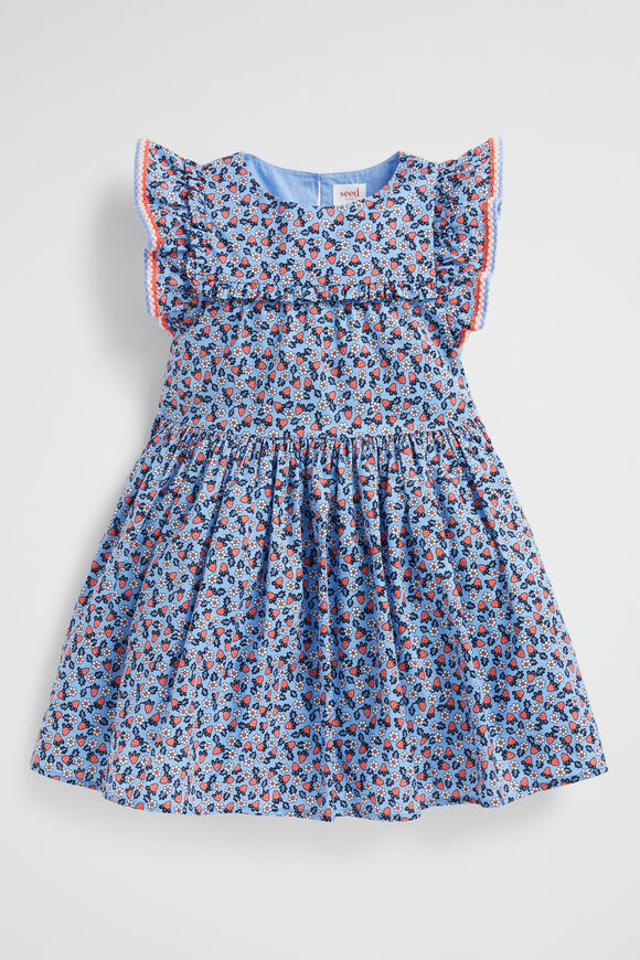 Crochet Trim Ditsy Dress  Periwinkle  hi-res
