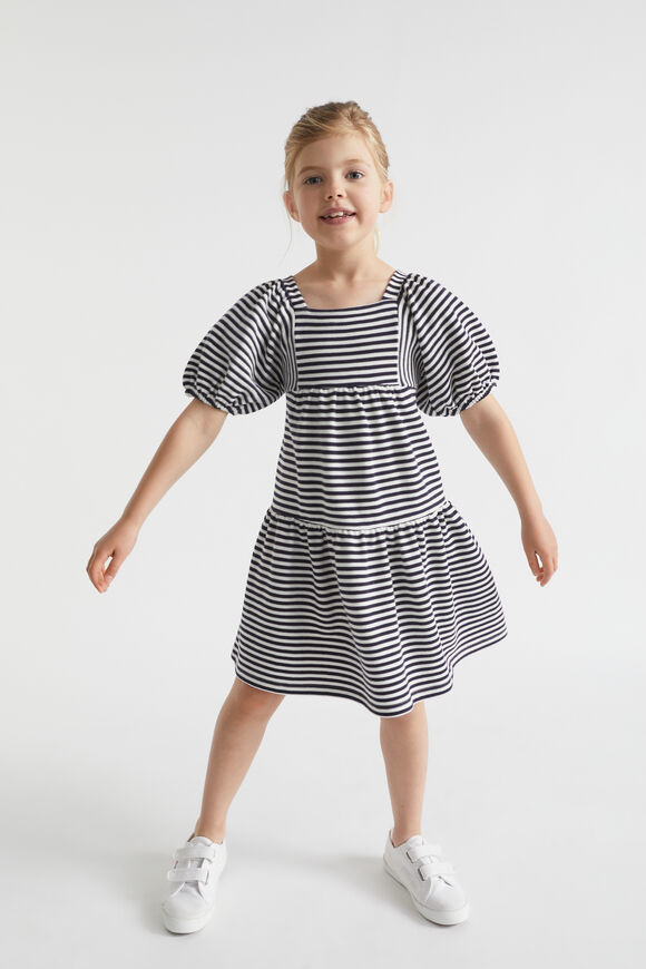 Pique Stripe Dress  Midnight Stripe  hi-res