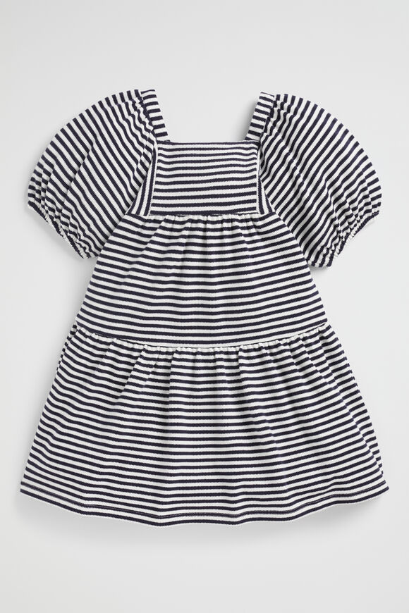 Pique Stripe Dress  Midnight Stripe  hi-res