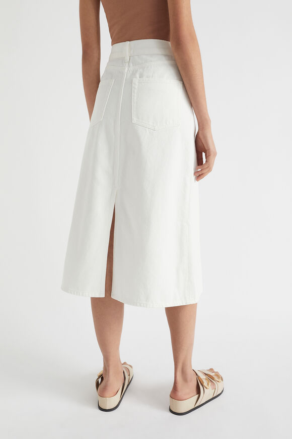 Cotton Flared Midi Skirt  Cloud Cream  hi-res