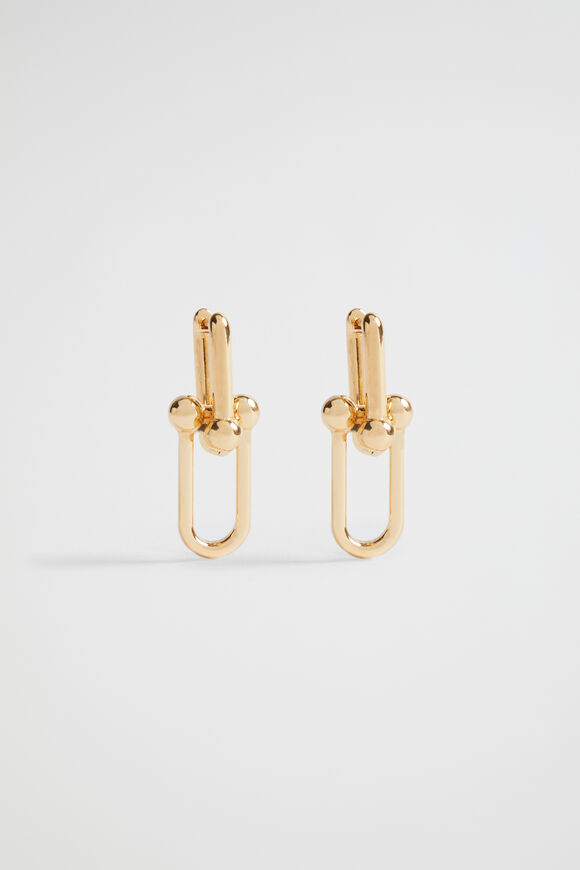 Ball Link Drop Earring  Gold  hi-res