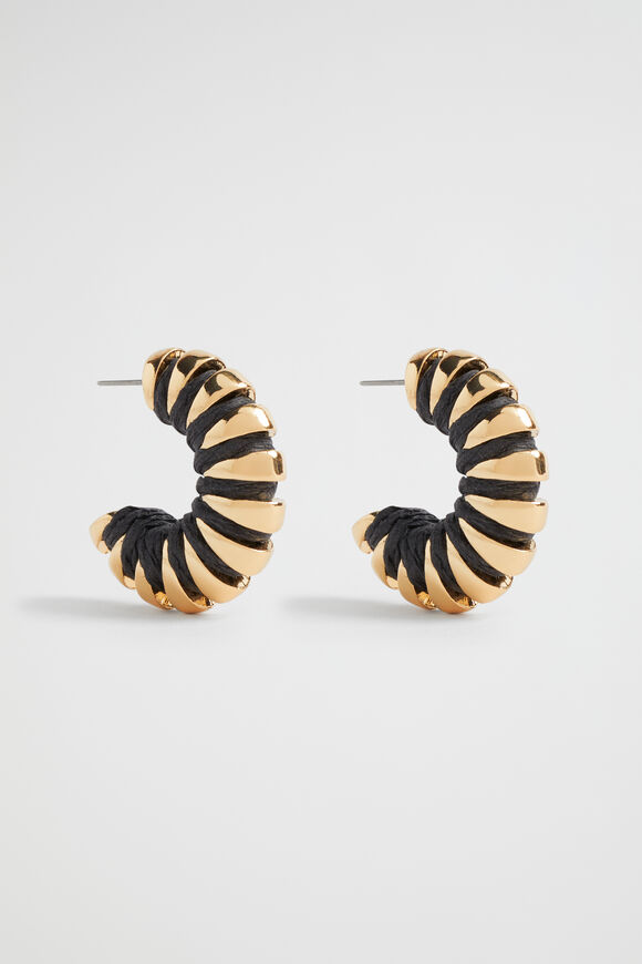 Wrapped Hoop Earring  Black  hi-res