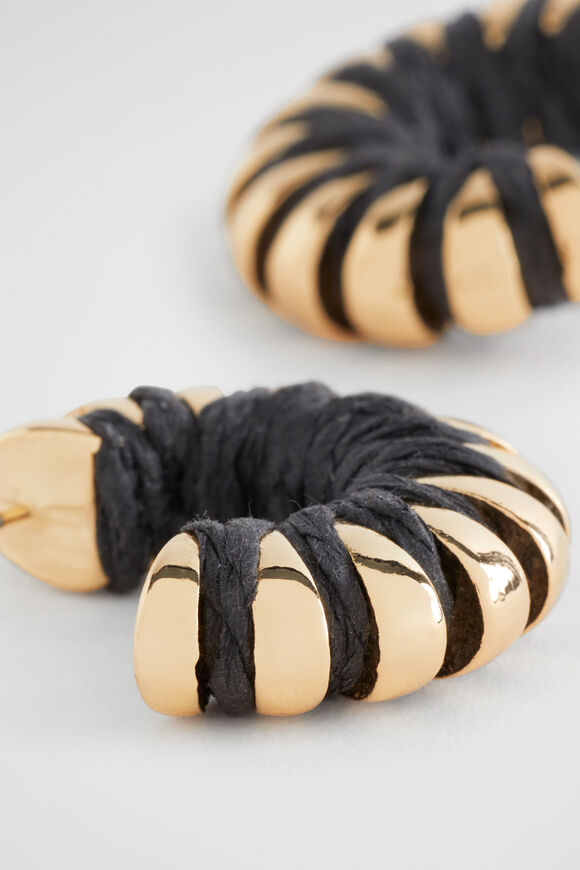 Wrapped Hoop Earring  Black  hi-res