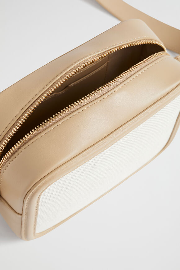 Textured Logo Crossbody Bag  Beige Multi  hi-res