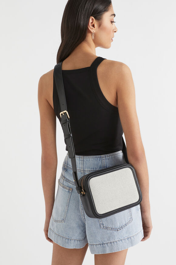 Textured Logo Crossbody Bag  Black Multi  hi-res
