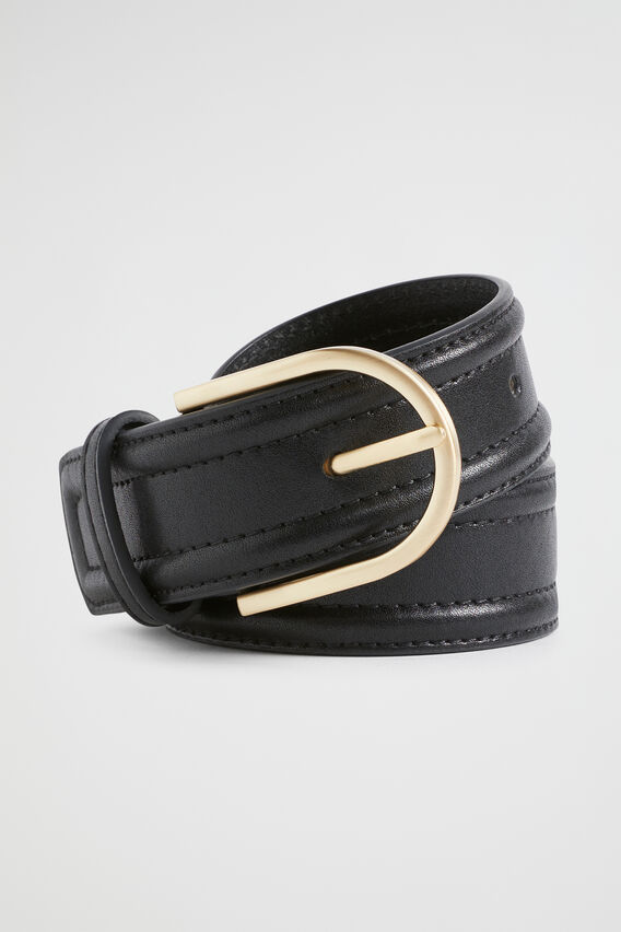 Andrea Leather Hip Belt  Black  hi-res