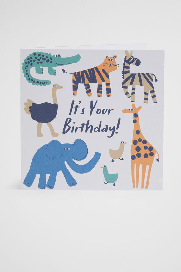 Large Happy Birthday Animal Card  Multi  hi-res