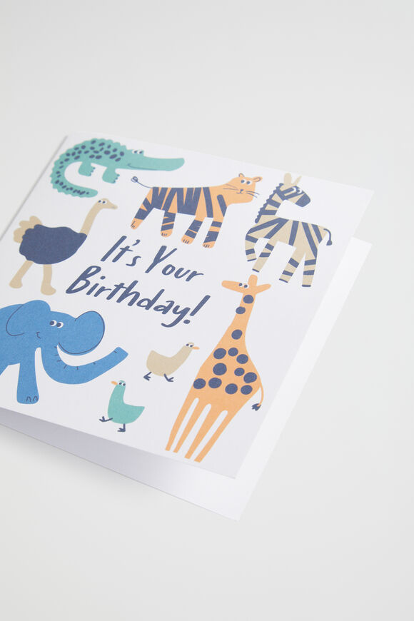 Large Happy Birthday Animal Card  Multi  hi-res